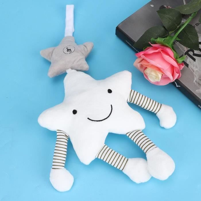 Semine B/éb/é Mignon Musique En Peluche Activit/é Poussette Poussette Doux Jouets Suspendus Forme D/Étoile De Lapin