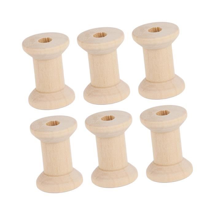 Bobines de dentelle, lot de 5 en bois, anglais vintage, avec paillettes perlées - France