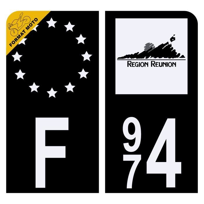 Aufkleber Für Motorrad-Kennzeichen – La Réunion DROM, 60x30 Mm, Wetterfestes Vinyl