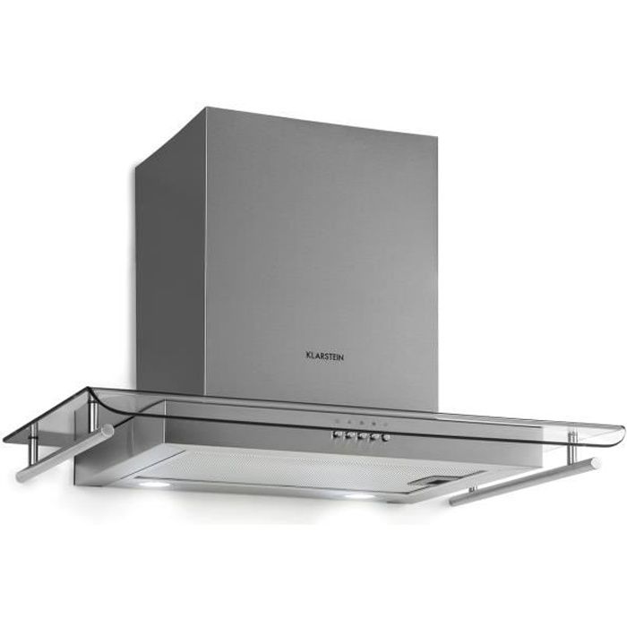 Klarstein Maverick Hotte Aspirante 70cm 400 M H 65db Inox Argent Verre Cdiscount Electromenager