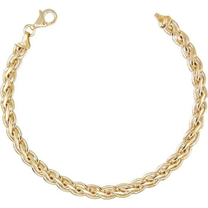 Bracelet Or Jaune Véritable - Maille Palmier - Femme Bracelet Or Jaune Véritable - Maille Palmier - Femme