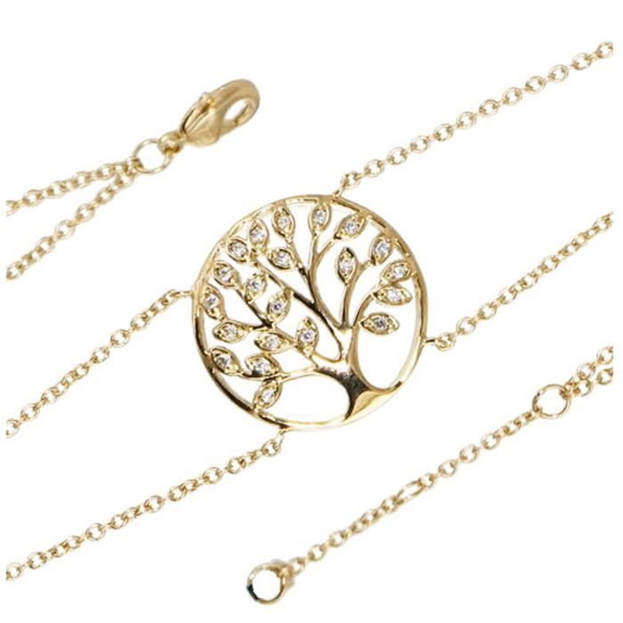Broche Magnétique Arbre De Vie - Décor Blanc Et Doré - Bijou Fantaisie Symbolique