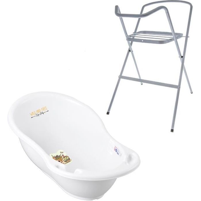 Baignoire bébé thermomètre Blanc Biche 86 cm + Pied