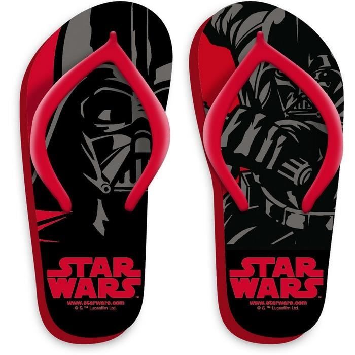 Star Wars : Disney : Tongs Noirs et Rouges :