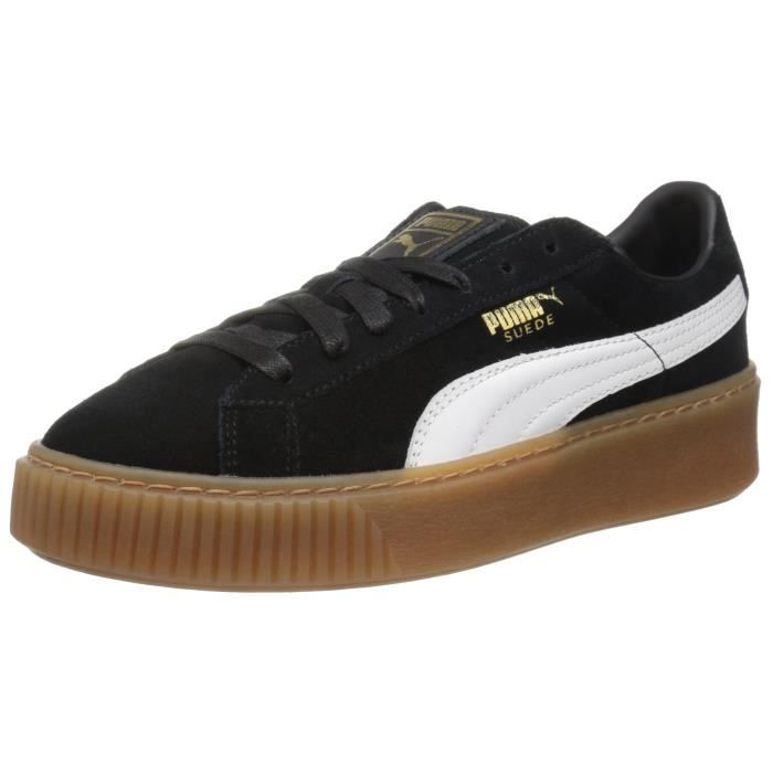puma suede plateforme noir