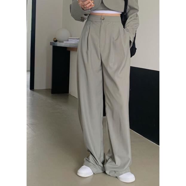 Ensemble de vetements Nouvelle veste Blazer courte Chic pour femmes et pantalon taille haute costume pantalon large Grey pants Blanc Cdiscount Pret a Porter