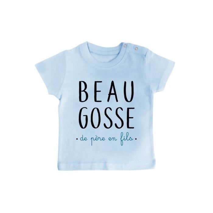T Shirt Bebe Beau Gosse De Pere En Fils Bleu Ciel Cdiscount Pret A Porter