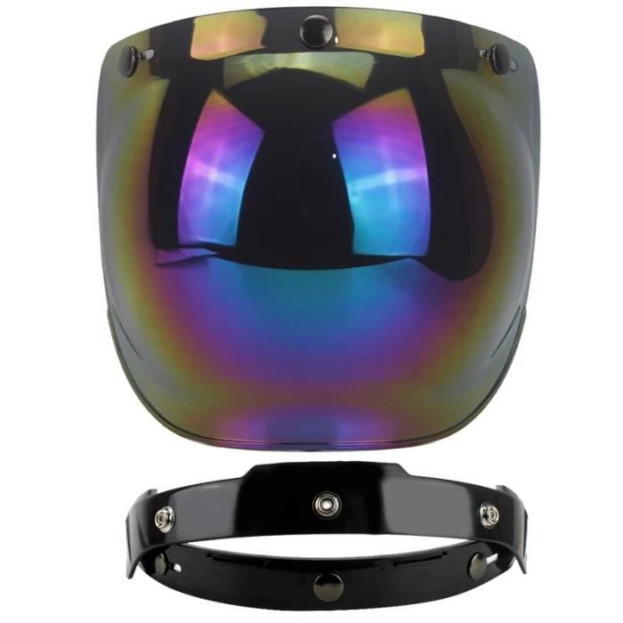 RiToEasysports Visière Bulle Pour Casque Moto Ouvert – Bouclier Transparent Coupe-Vent UV, Accessoire Style Rétro