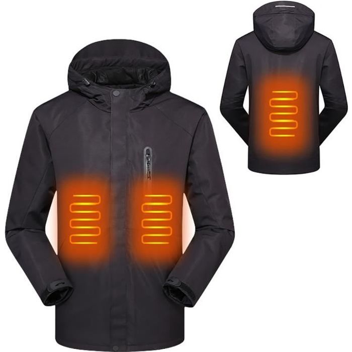 Veste Chauffante Lavable et Chaude adapt/ée Sports De Plein Air Manteau Chauffant /électrique USB r/églable /à Double Interrupteur Rishaw Gilet Chauffant pour Homme//Femme 4 Zones de Chauffage