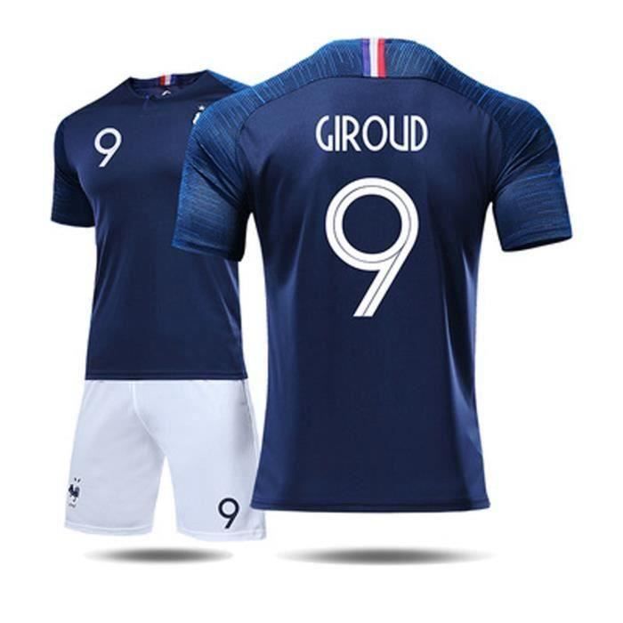 Maillot Foot Enfant Adulte PEIFOON - Ensemble 5 Pièces T-Shirt Short Chaussettes Protège-Tibias