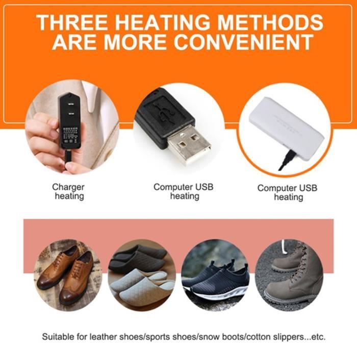 Semelles Chauffantes USB – Semelles Intérieures électriques Pour L'hiver – Taille 35-46