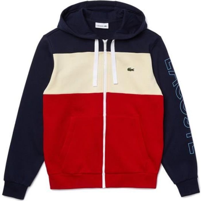 Sweat capuche lacoste bleu marine discount