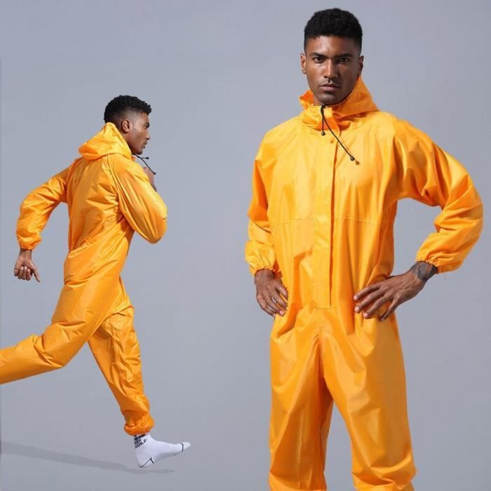 Ensemble De Pluie Unisexe En PVC Deux Pièces Noir Transparent