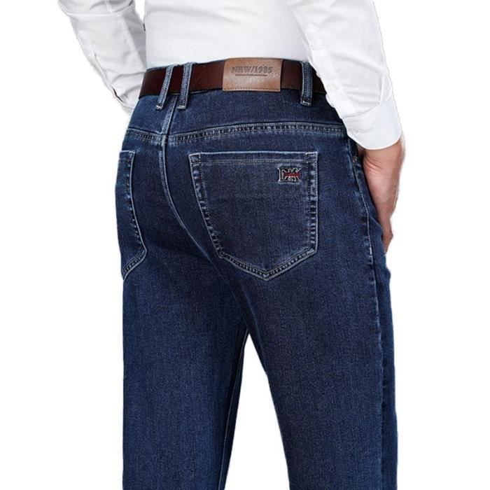 Jeans homme taille top haute coupe droite