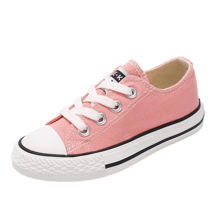 AIEVIS Basket Enfant Fille-Garcon en toile Confortable Couleur Unie