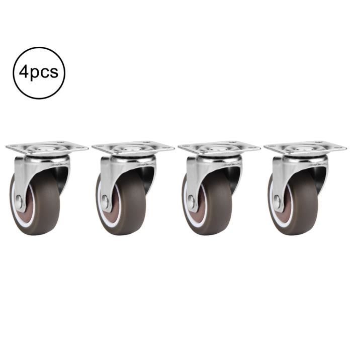 LMS Data Lot De 4 Roulettes Robustes De 50 Mm Avec 2 Freins Et Vis