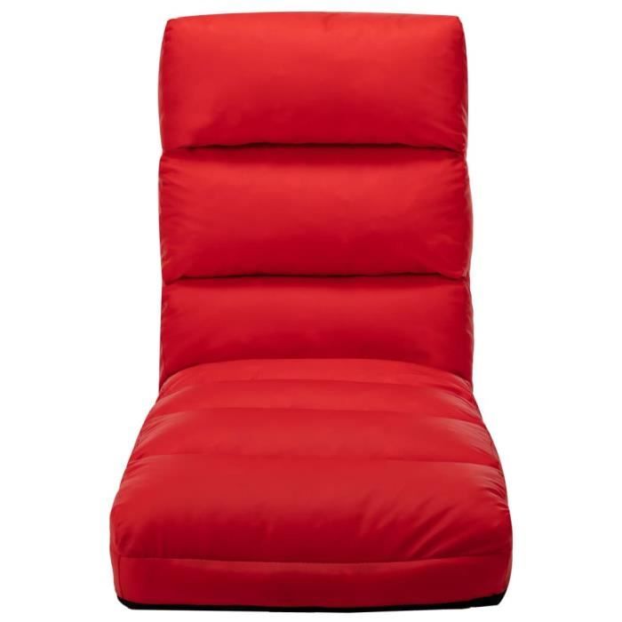 TRANSAT - UMR - Rouge Chaise pliable de sol Rouge Similicuir -[7EDrDW]
