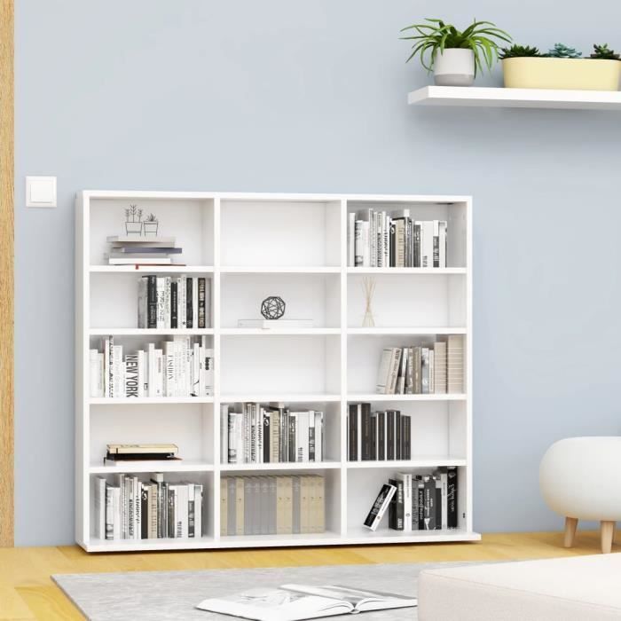 477 ®MAGAS Armoire à CD & Moderne Style Étagères Colonnes DVD Armoires de Rangement Blanc 102x23x89 5 cm Aggloméré HOME 102 x 23 x 8