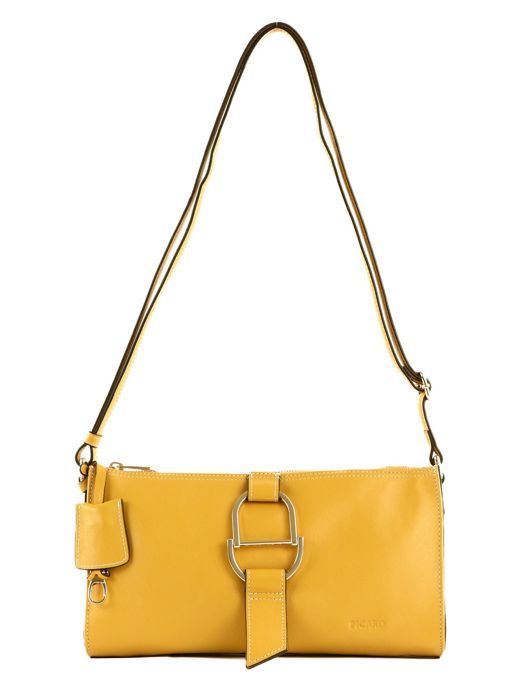 PICARD Sac à épaule bandoulière jaune moutarde pour femme Amore