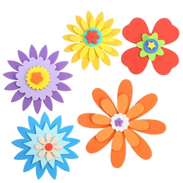 5 Ensemble De Bebe Enfants Chambre Fleur Mousse Amovible Citation Decal Sticker Murale Artisanat Mur Objet De Decoration Murale Cdiscount Maison