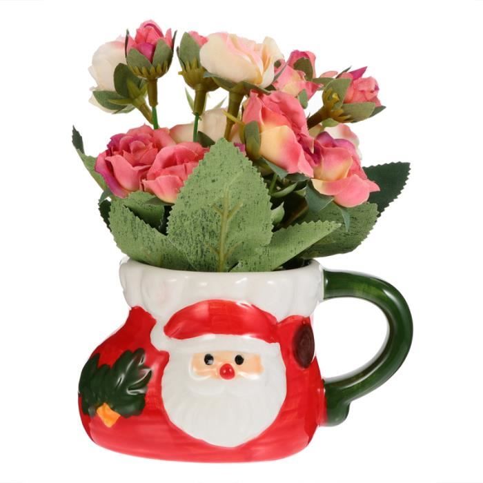 Panier De Fleurs Artificielles En Rotin Rose - Décoration Intérieur, 30x20x20cm | Pour Salon, Fenêtre, Entretien Facile