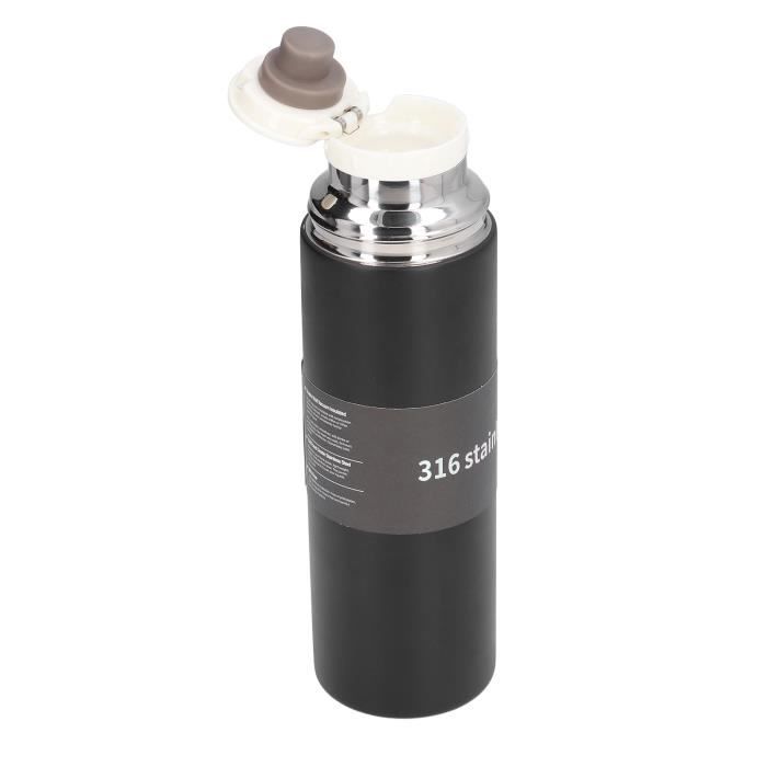 Bouteille isotherme en acier inoxydable avec tasse pour café, thé