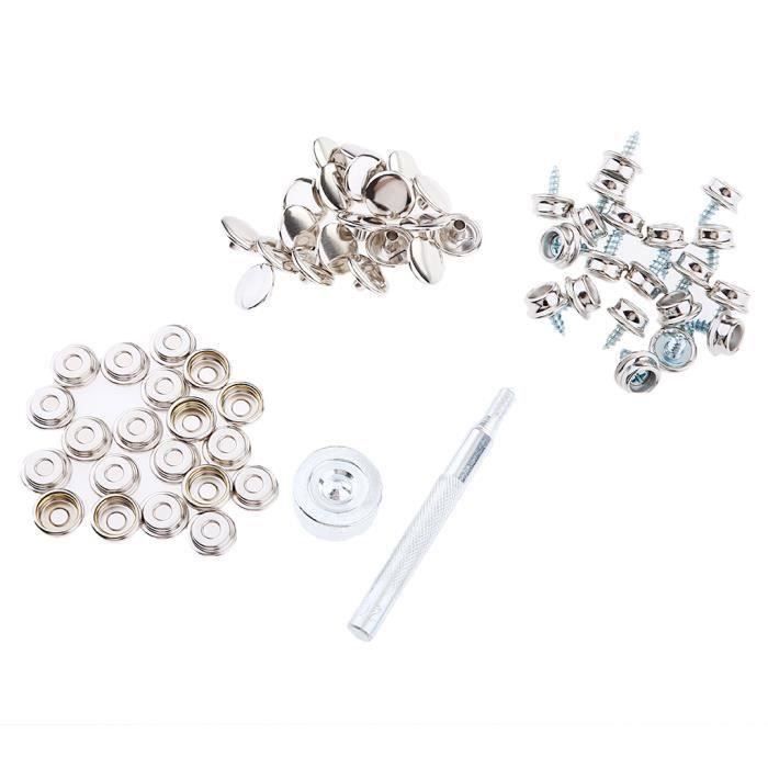 Trimming Shop 15mm Vis Boutons-Pression 3 Pièce Acier Inoxydable Boutons Pression Pour Bateau Housse, Marine Grade, Toile, Tissu, Bois, DIY, Travail Du Cuir - Noir, 20pcs