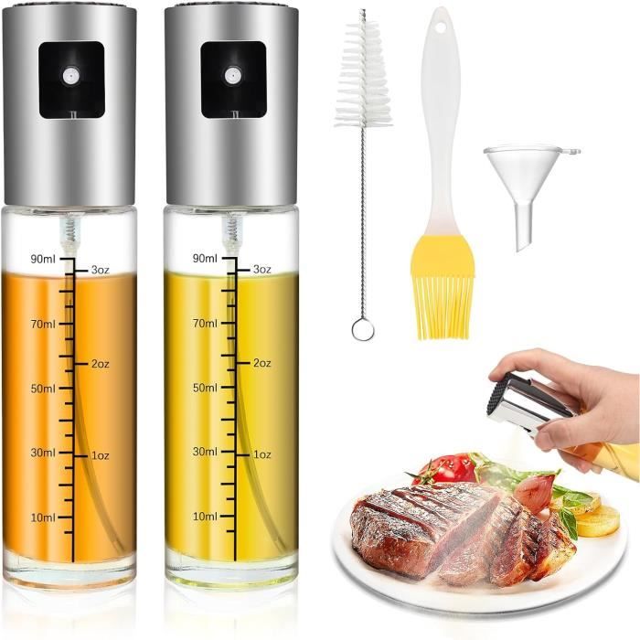 ActivoTex Pulvérisateur D'huile De Cuisine – 300 Ml – 2 Pièces – Distributeur Noir