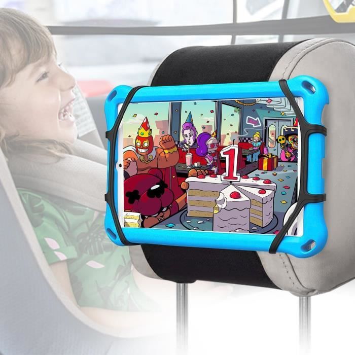 Support Tablette Voiture Dokeno – Appuie-Tête 360° Réglable, Filet Silicone Antidérapant, Compatible IPad/Switch 7-11 Pouces