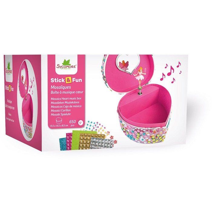 3D Mosaïques SYCOMORE StickN Fun Boîte à musique coeur Dès