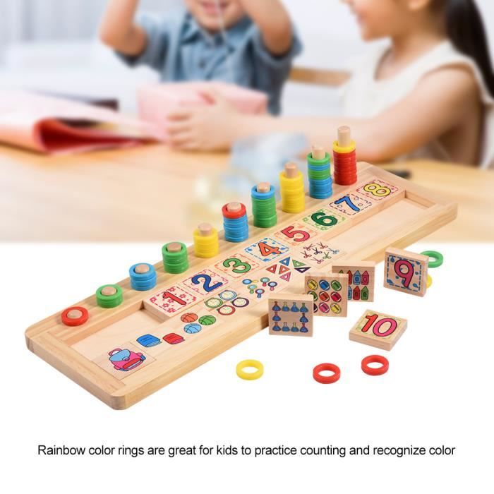 Jeu De Timbres Montessori Multicolores 112 Pièces - Jouet Éducatif Mathématique Bois