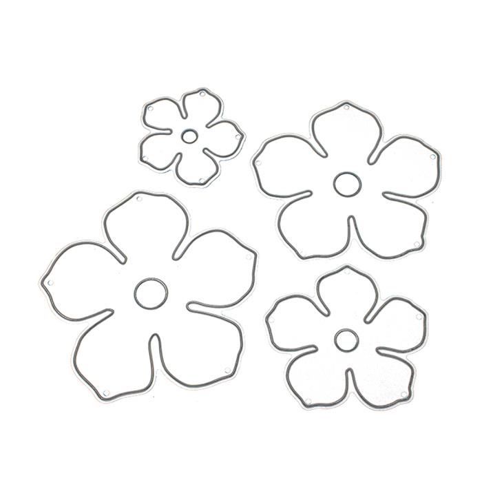 Acier/pochoir/oblongue/Floral/Fleurs/Feuilles/tulipe/Gaufrer/métal