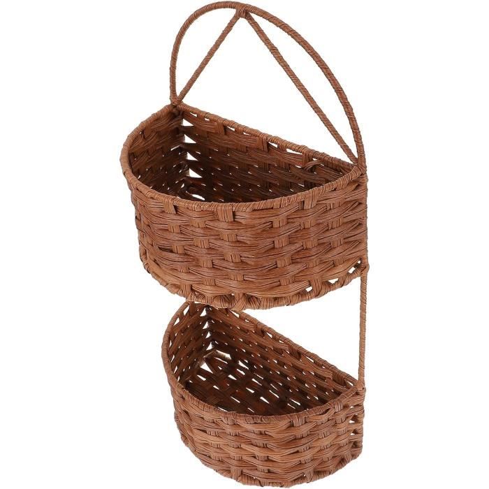 Panier De Rangement Tissé Multi-usage - Décoration Maison, Rangement Fruits, Collaires, Petit Bazar - Style Rotin Moderne - 2