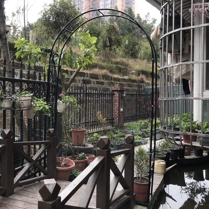 Arche De Jardin En Métal Vert - 240 Cm De Haut - Pour Plantes Grimpantes, Roses, Clématites - 9