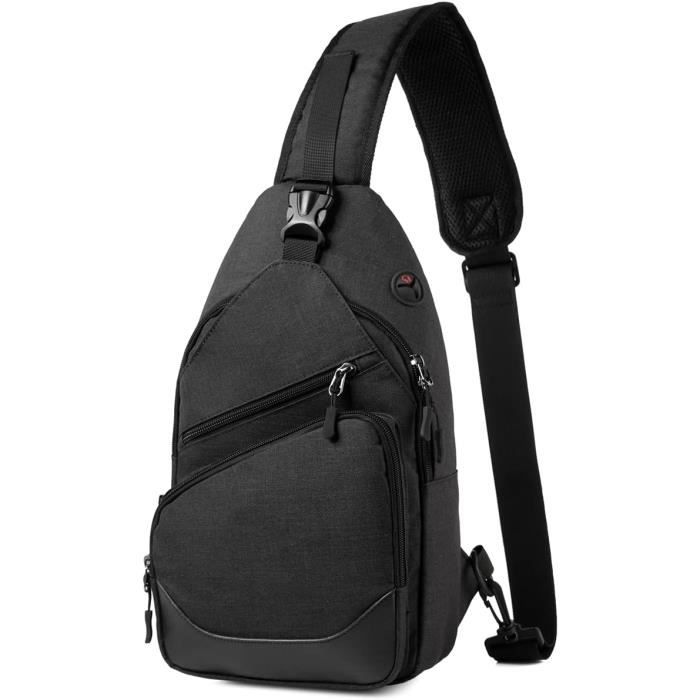 Sacoche Homme Bandouliere Réglable Sac De Poitrine Imperméable Léger