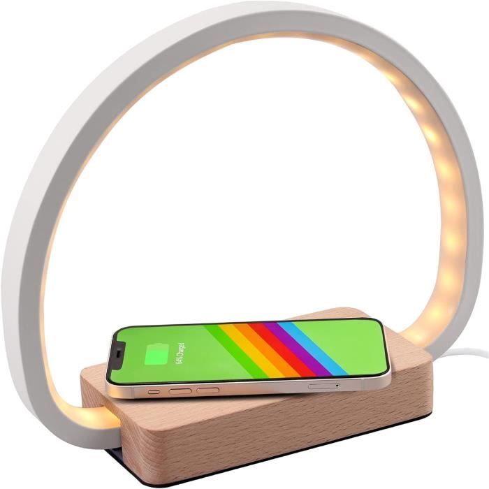 Lampe De Chevet Sans Fil Rose - 3 Niveaux De Luminosité, Tuyau Rotatif 360°, Port USB, Piles Incluses