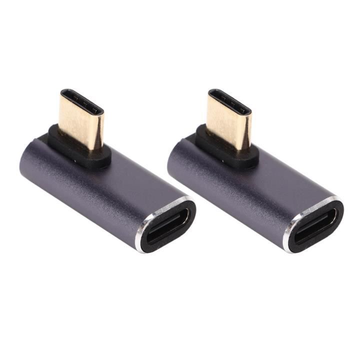 MxyVrix Adaptateurs Coudés USB 90° - Lot De 2 | Charge Rapide 5V/3A Et Transfert 10Gbps | Compatible PC Et Chargeurs