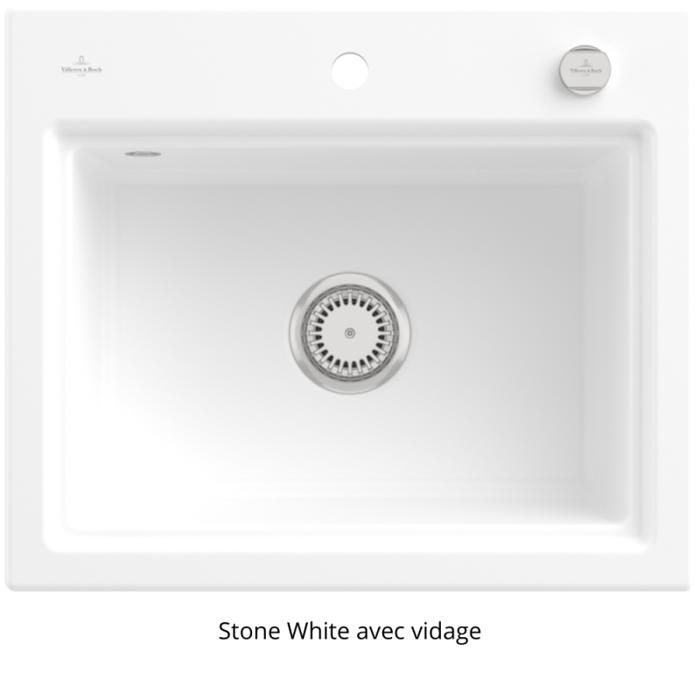 Evier VILLEROY ET BOCH Subway Style 60 Stone CeramicPlus finition aluminum brossé - vue 2