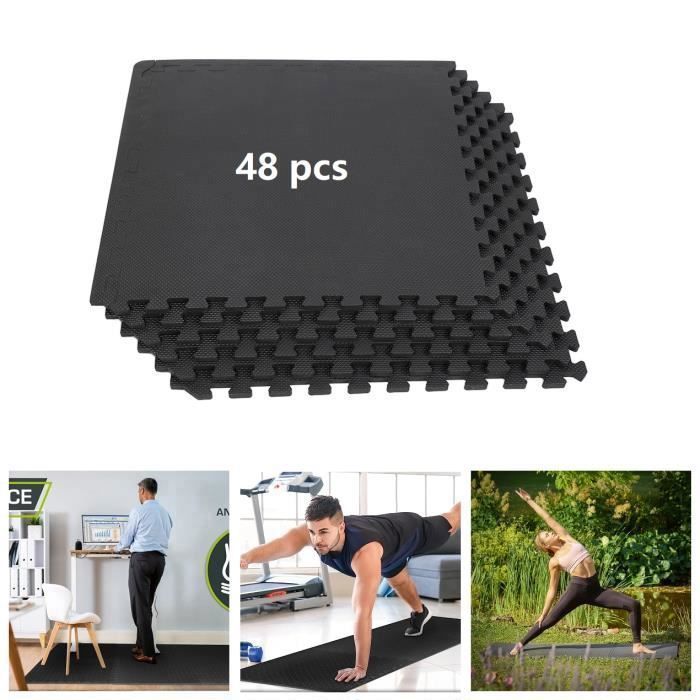 Lot De 24 Dalles Tapis De Sol Puzzle EVA 30,5x30,5cm - Revêtement Gym Fitness Enfants