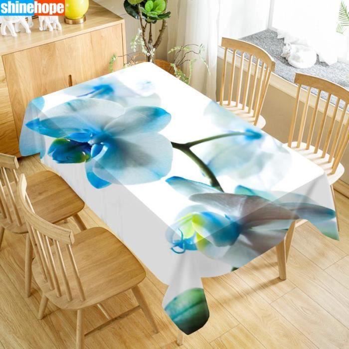 NAPPE DE TABLE ,tablecloths 21140X160cmFleurs D'orchidée 02 Table Tissu Oxford Imprimé