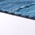 Tapis De Créateur Tapis Tissé Kilim Tissé Main 100 % Coton Moderne À Motifs Bleu [200x290 cm]-1
