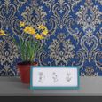 Cadre rectangulaire multi photo pour 3 Photos 10 x 15 cm Bois de Pin Massif Vitre en Plexiglas - Bleu Sarcelle-1