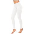 Femmes Workout Out Pocket Leggings Fitness Sports Running Yoga Athletic Pants blanc-1