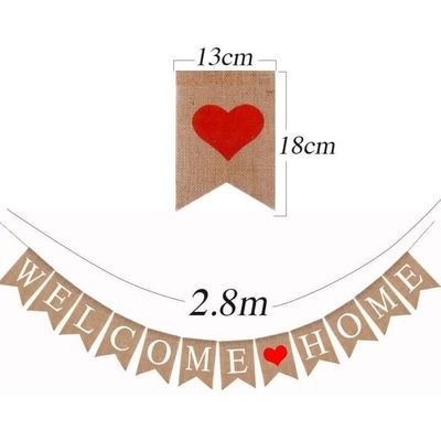 Andibro Bannière Vintage En Lin Pour Bébé - Rustique - Lettres - Guirlande De Fanions - Décoration De Maison - Fête - Réception - Prenatale - 13 Fanions