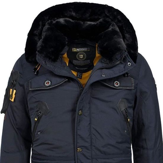 Parka Homme Geographical Norway Acore Bleu Marine Capuche