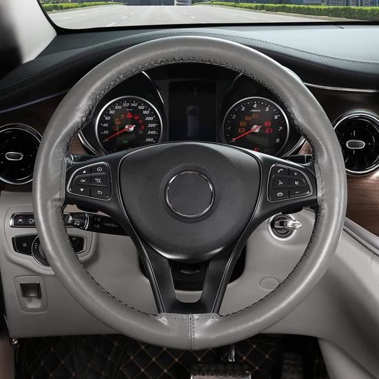 Couvre Volant Cuir Homme Housse Volant Cuir DIY - Universelle 37-38 Cm - Microfibre - Couture Sportive Couvre Volant De Sport