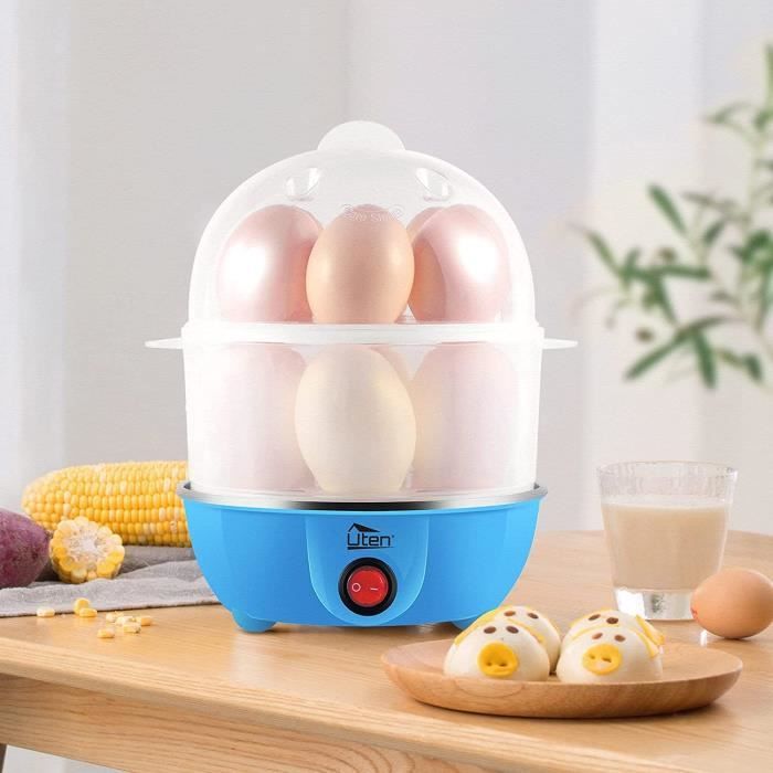 Cuiseur à œufs 350W pour 12 œufs,cuiseur à œufs électrique,double œuf avec  coquetier,coque en acier inoxydable,protection cont[71] - Cdiscount  Electroménager