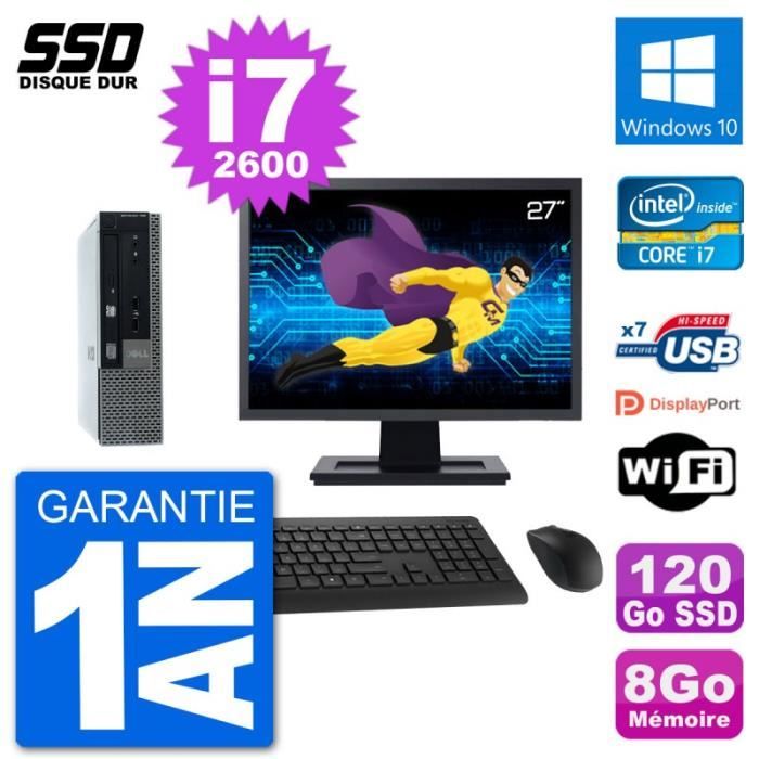 Ultra Mini PC Dell 790 USFF Ecran 27" i7-26001