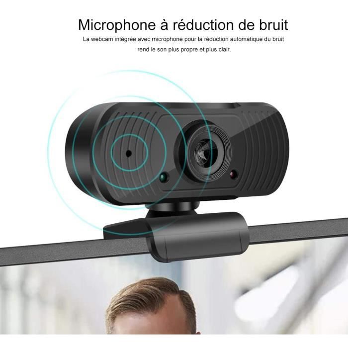 Webcam HD 1080p avec microphone, ordinateur portable, ordinateur de bureau,  caméra de streaming professionnelle, écran large 110 degrés : :  Électronique