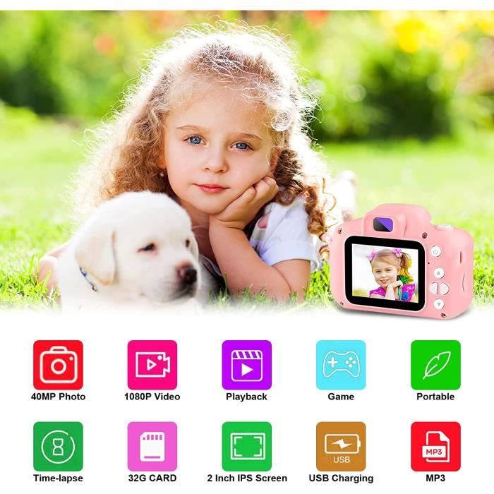 Appareil Photo Enfant - JKEVOW - Jkevow 1080P HD Appareil Pgoto Enfant avec  32GB SD Carte - Rose - Fille - Pile - Cdiscount Jeux - Jouets